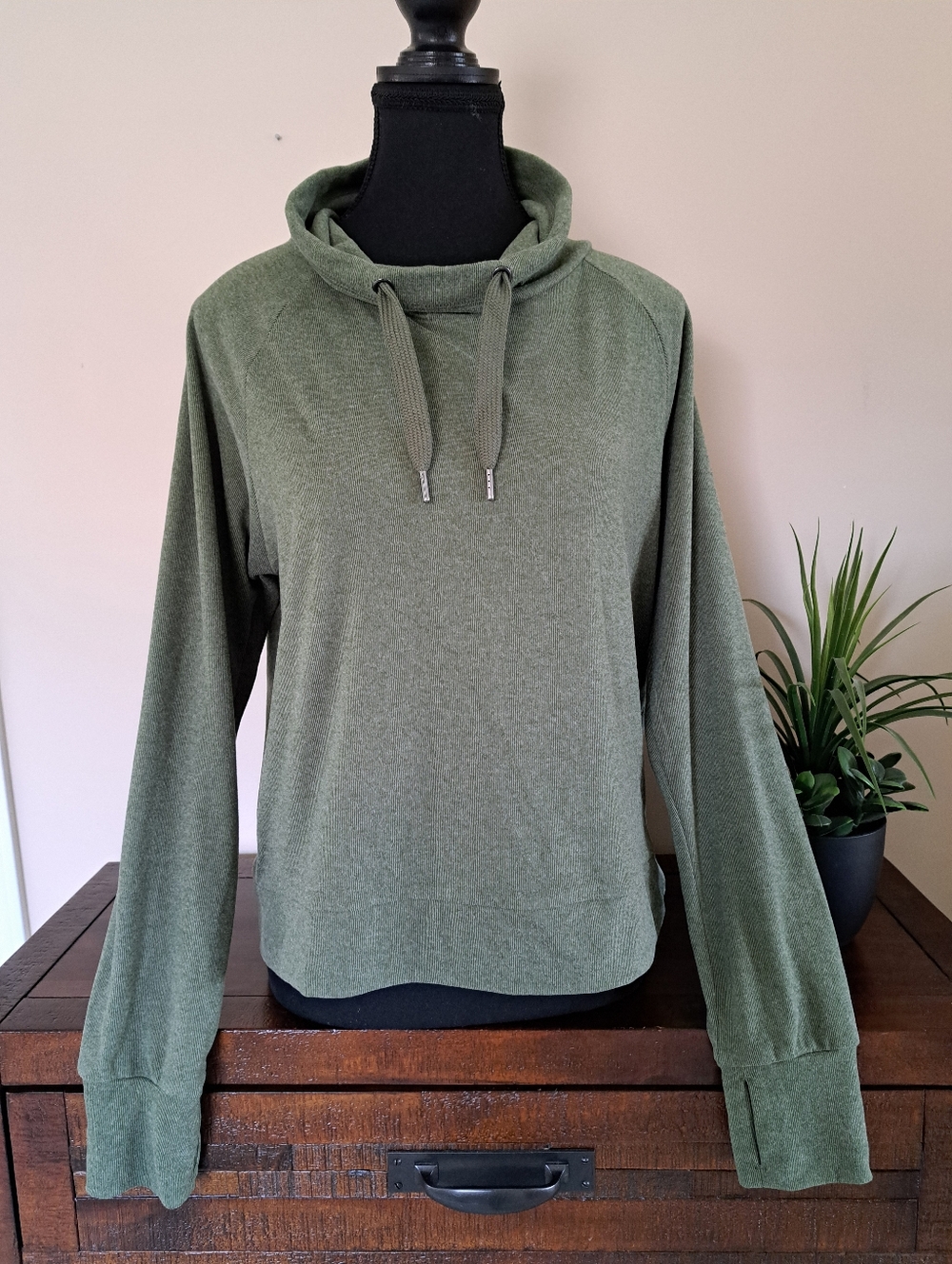 Kyodan Olive Green Pullover Sweatshirt Womens Large Athleisure Cozy Neutral
